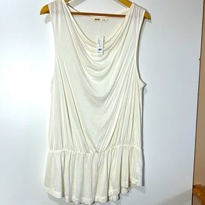 NWT OLD NAVY TUNIC BLOUSE SLEEVELESS CREAM IN SIZE LARGE